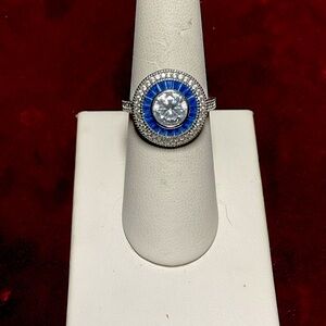 Signed 925 and Cubic Zirconia Ring Sz 9